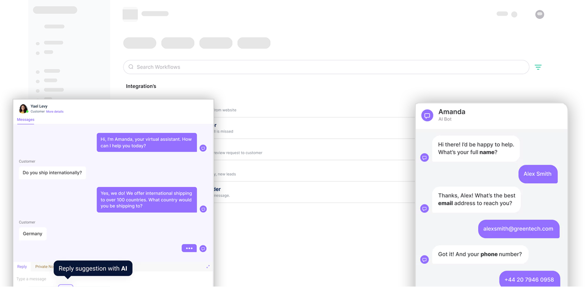 manage_dashboard.webp AI Management Dashboard showing business metrics and automation controls